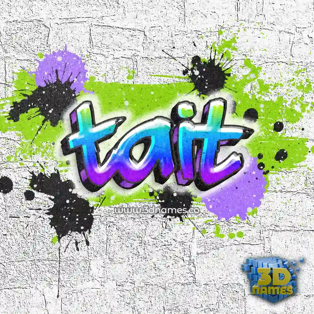 tait in Graffiti Grunge style - 3D name wallpaper
