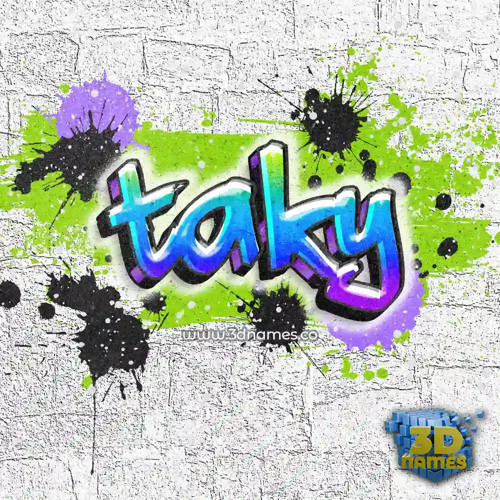 taky in Graffiti Grunge style - 3D name wallpaper