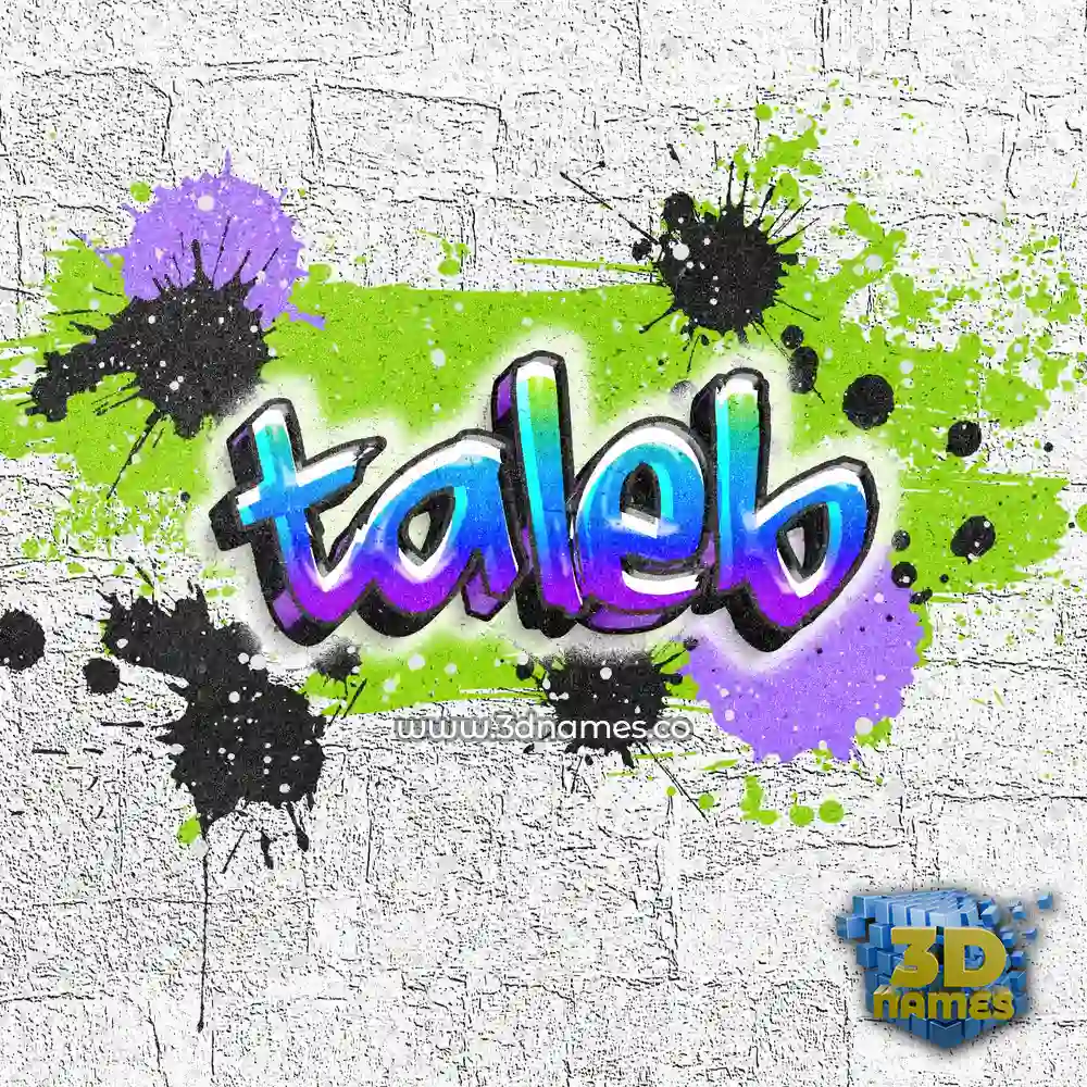 taleb in Graffiti Grunge style - 3D name wallpaper