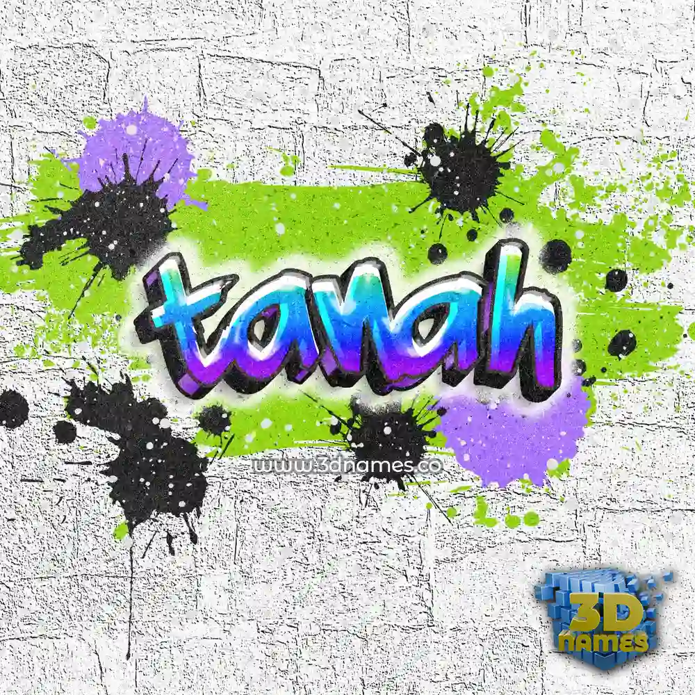 tanah in Graffiti Grunge style - 3D name wallpaper