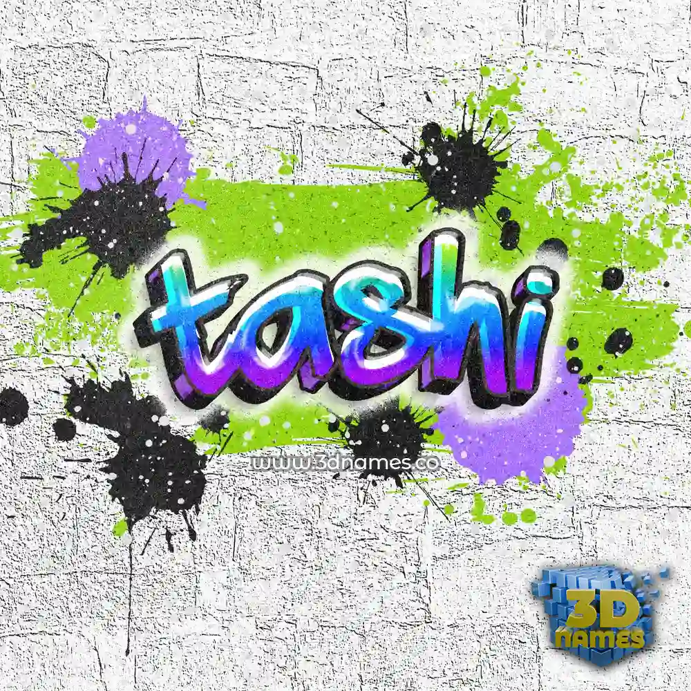 tashi in Graffiti Grunge style - 3D name wallpaper