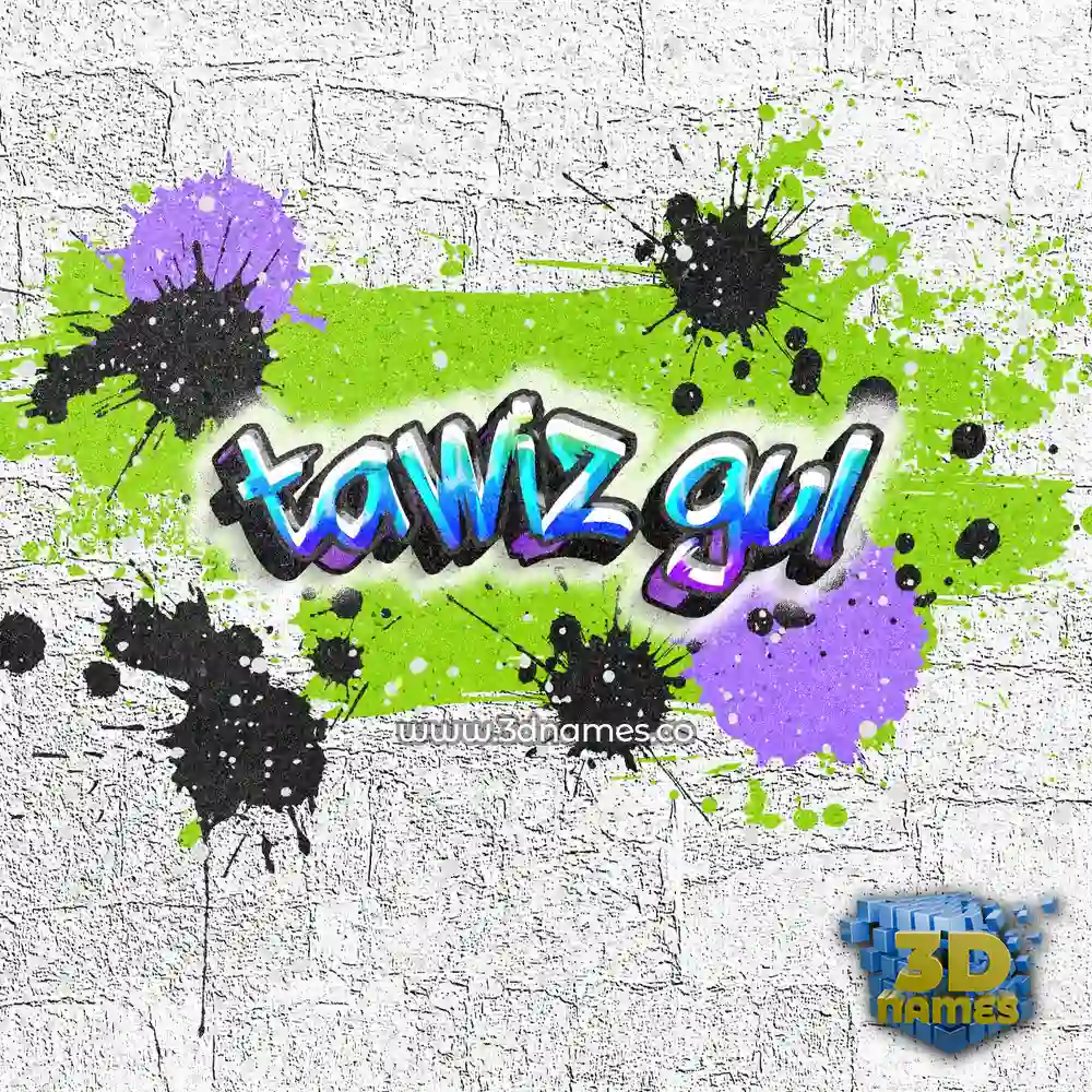 tawiz gul in Graffiti Grunge style - 3D name wallpaper