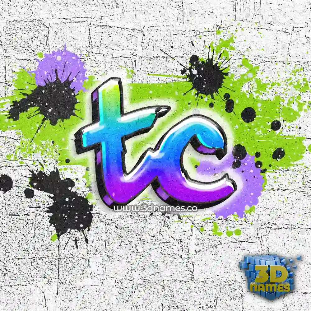 tc in Graffiti Grunge style - 3D name wallpaper