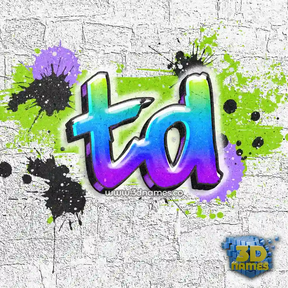 td in Graffiti Grunge style - 3D name wallpaper