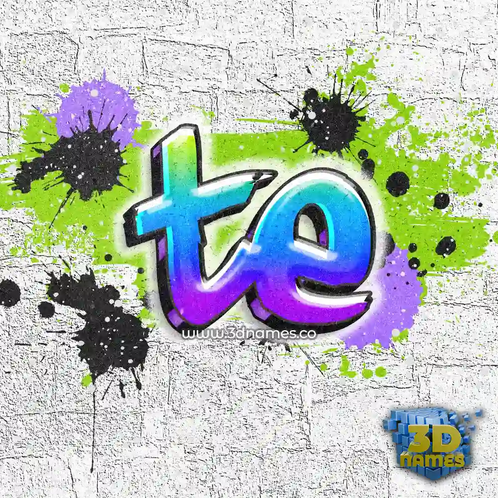 te in Graffiti Grunge style - 3D name wallpaper