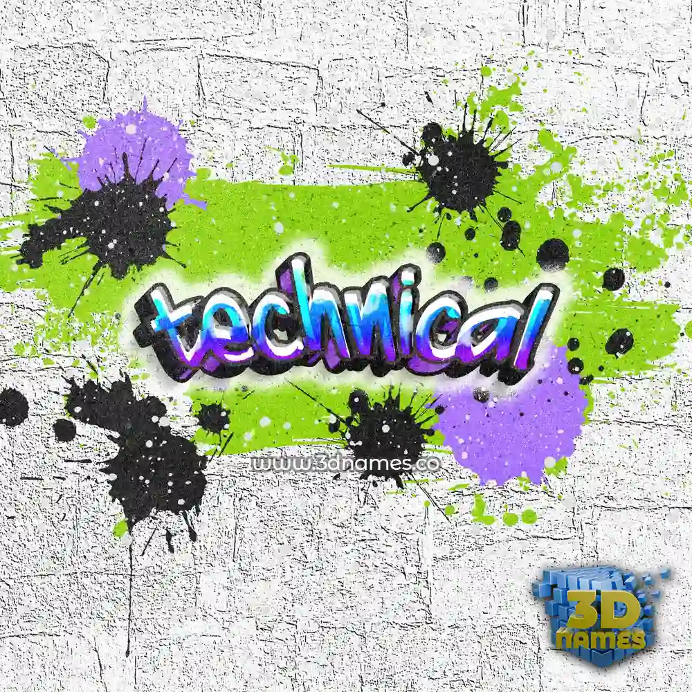 technical in Graffiti Grunge style - 3D name wallpaper