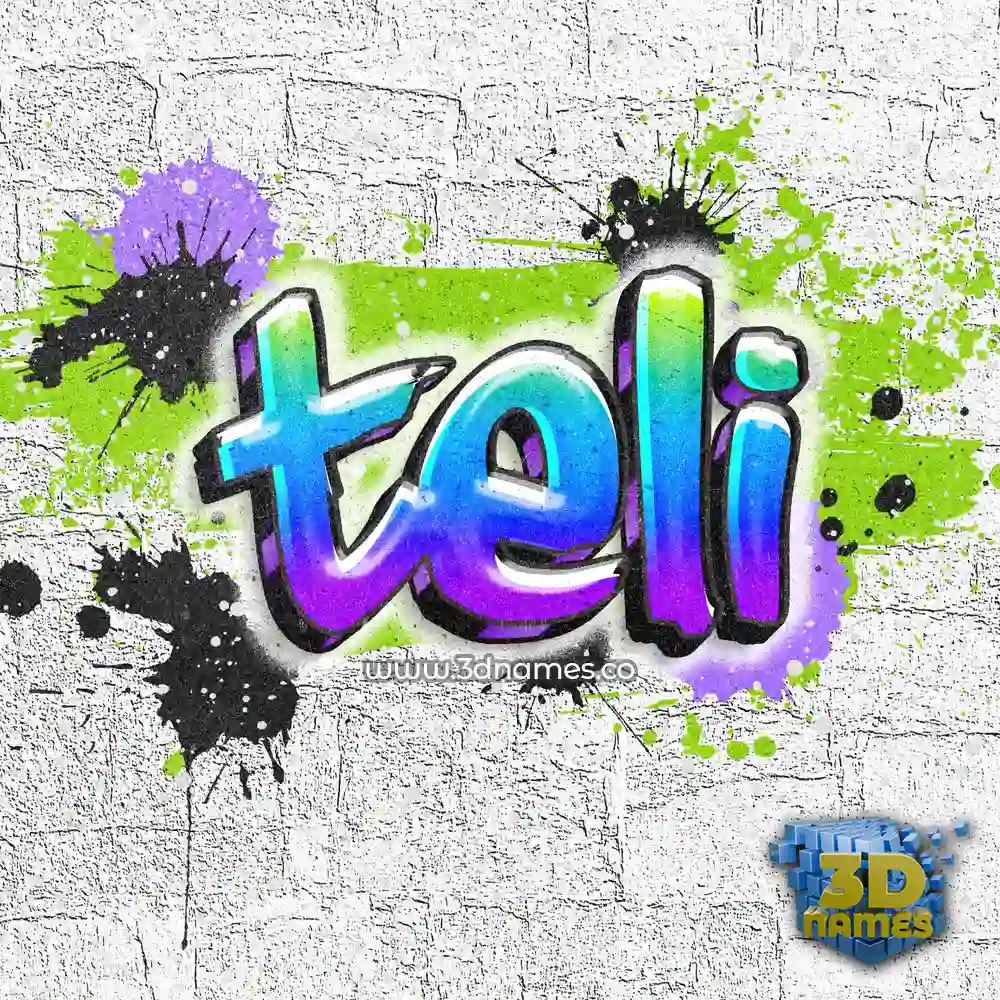 teli in Graffiti Grunge style - 3D name wallpaper