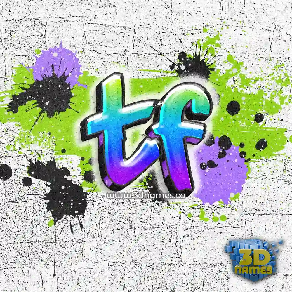 tf in Graffiti Grunge style - 3D name wallpaper