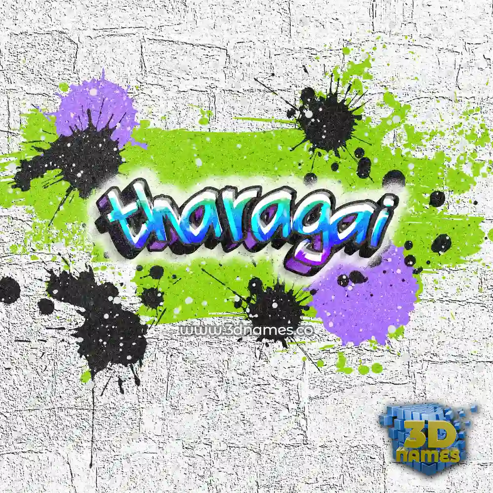 tharagai in Graffiti Grunge style - 3D name wallpaper
