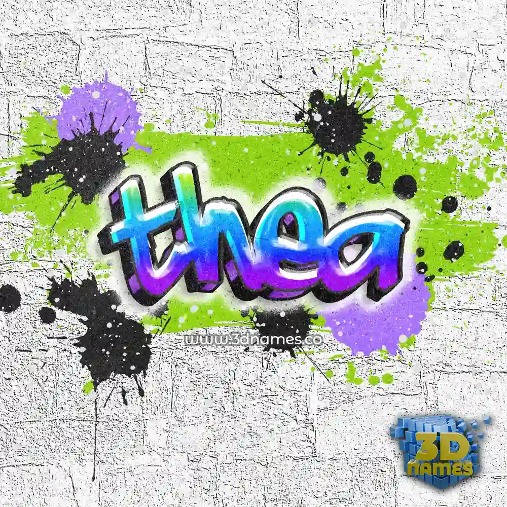 thea in Graffiti Grunge style - 3D name wallpaper