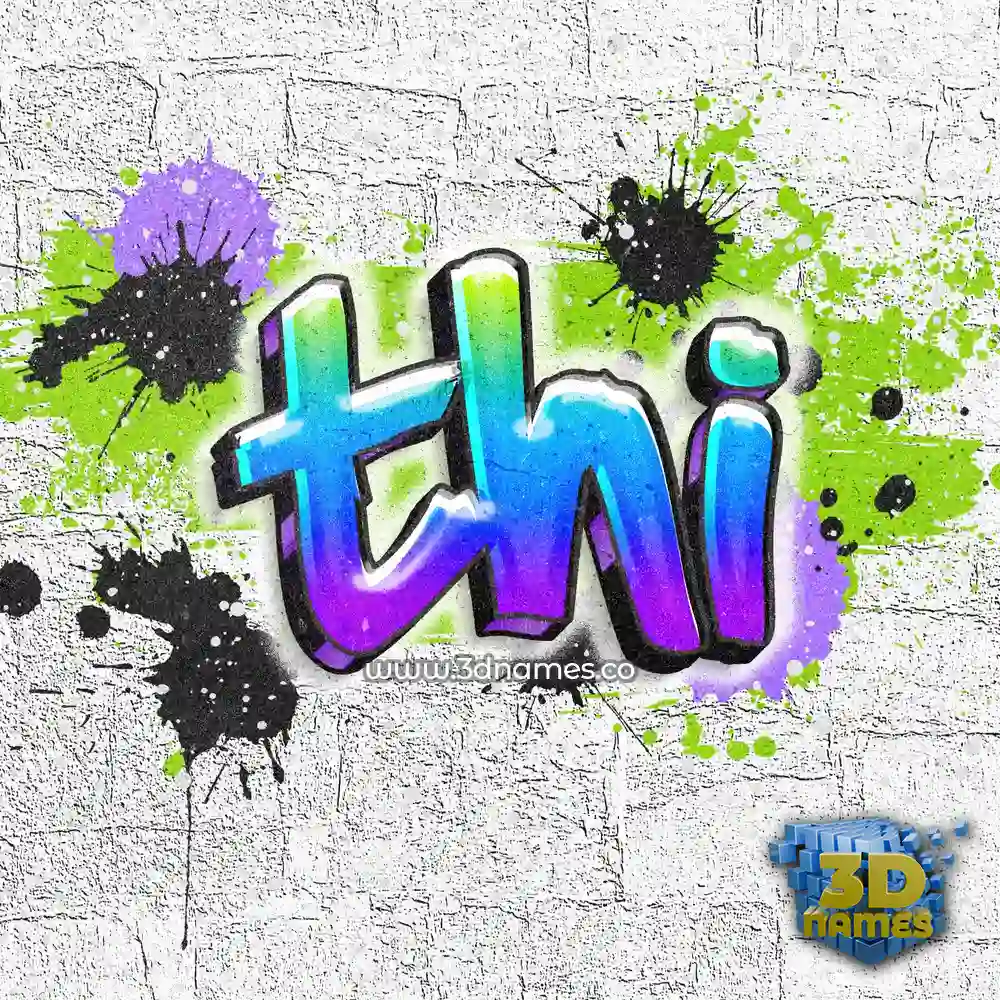 thi in Graffiti Grunge style - 3D name wallpaper