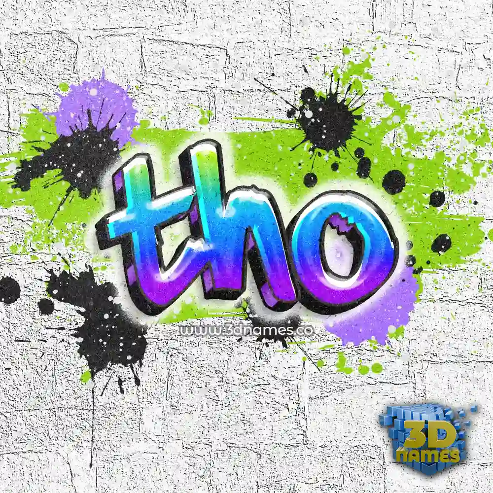 tho in Graffiti Grunge style - 3D name wallpaper