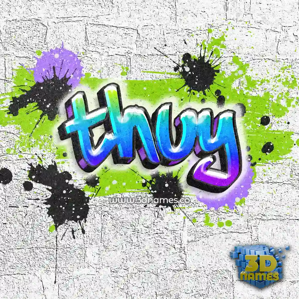 thuy in Graffiti Grunge style - 3D name wallpaper
