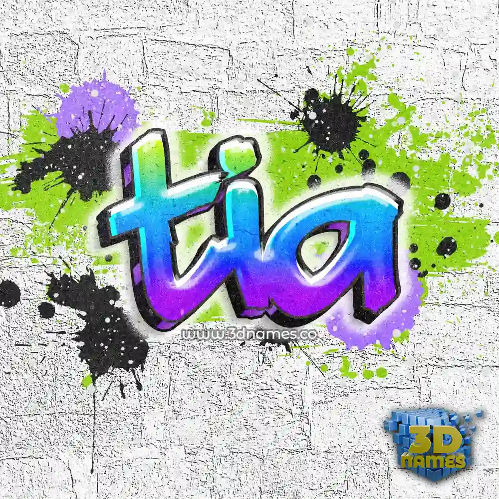 tia in Graffiti Grunge style - 3D name wallpaper