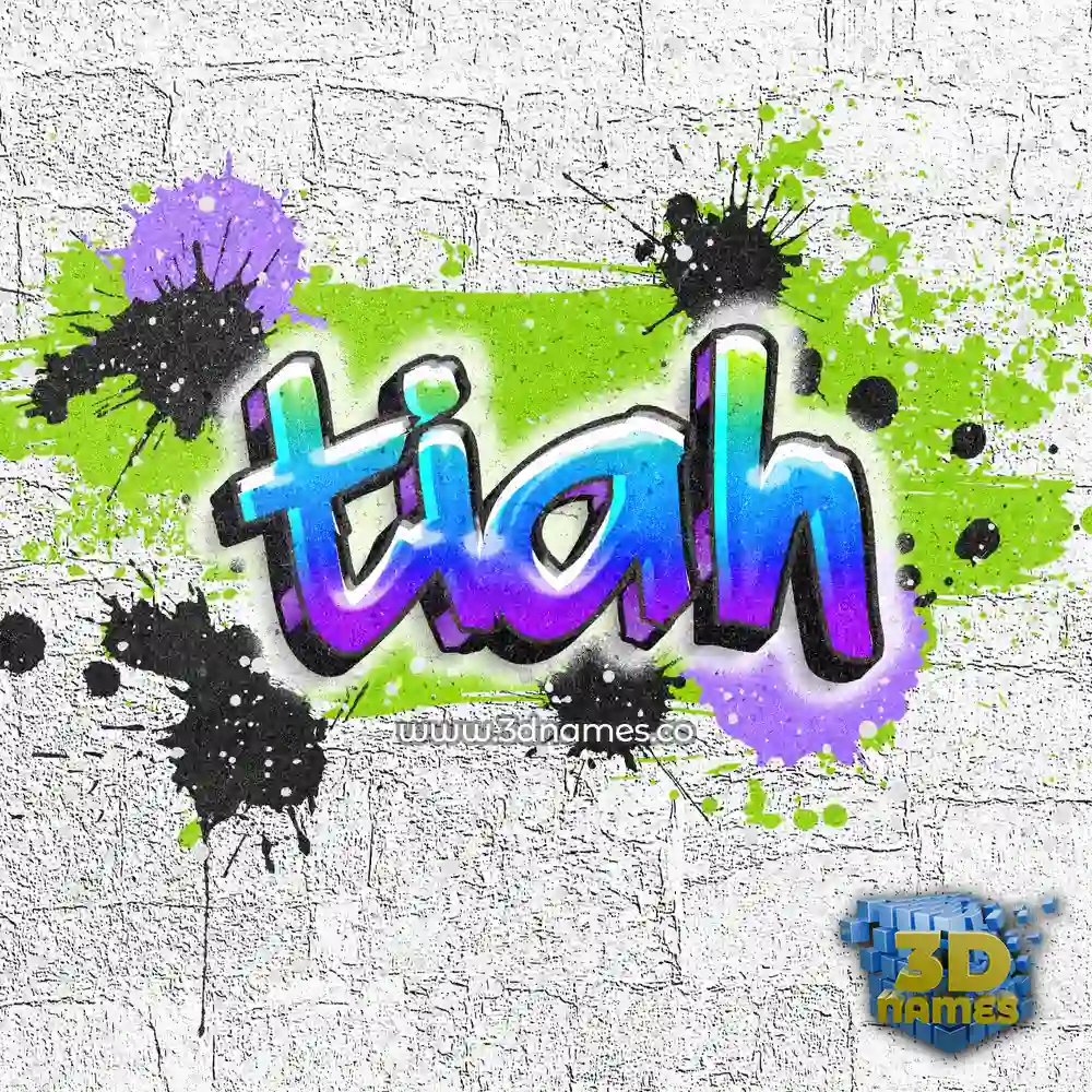 tiah in Graffiti Grunge style - 3D name wallpaper