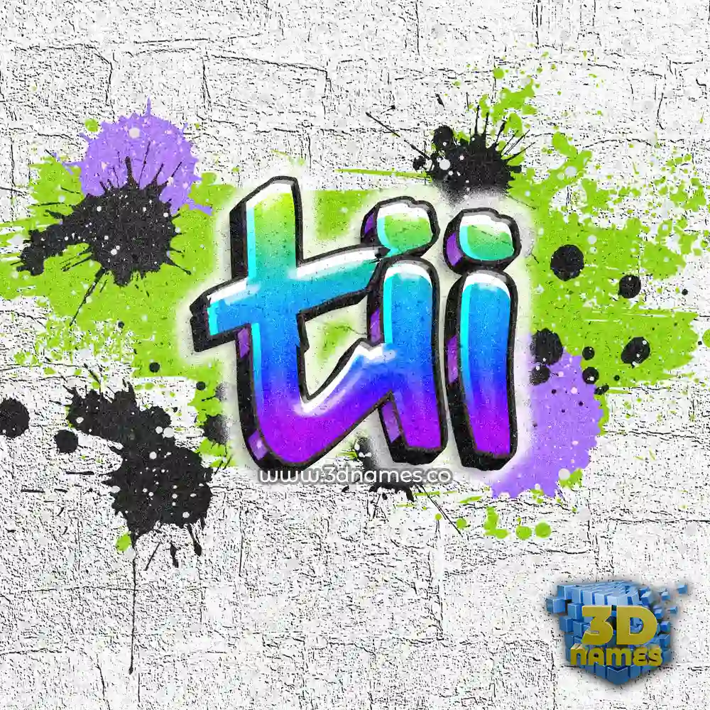tii in Graffiti Grunge style - 3D name wallpaper