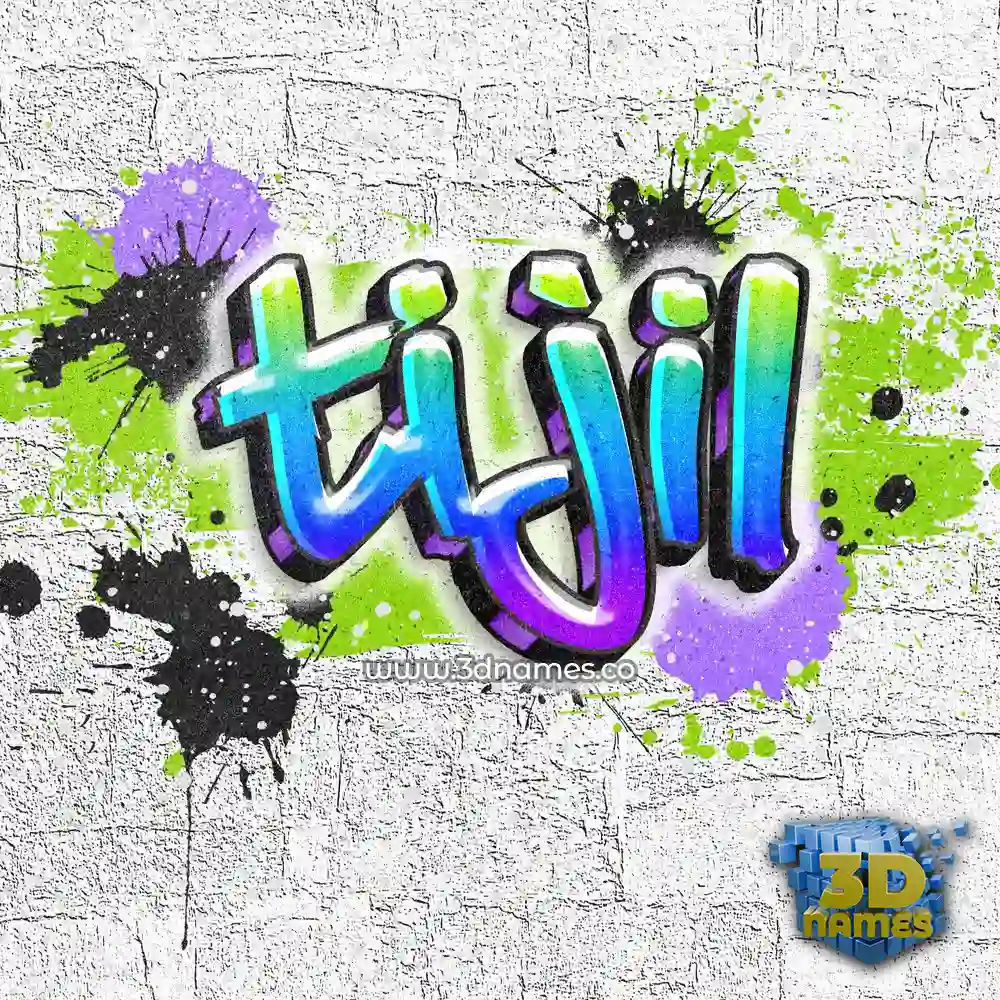 tijil in Graffiti Grunge style - 3D name wallpaper