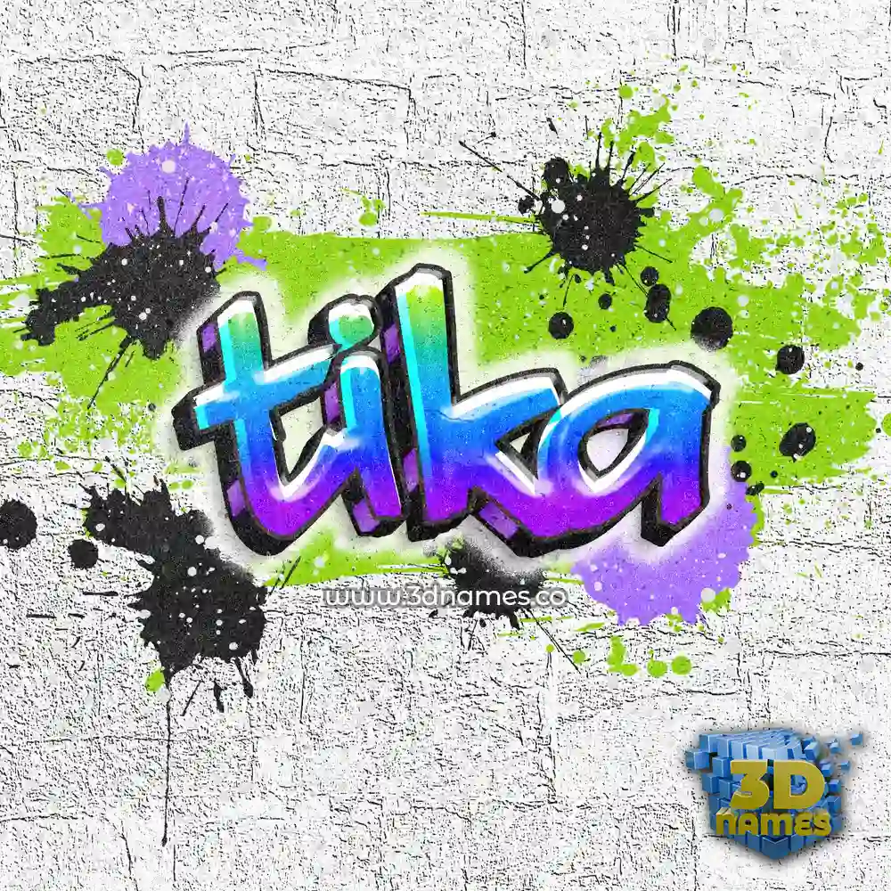 tika in Graffiti Grunge style - 3D name wallpaper