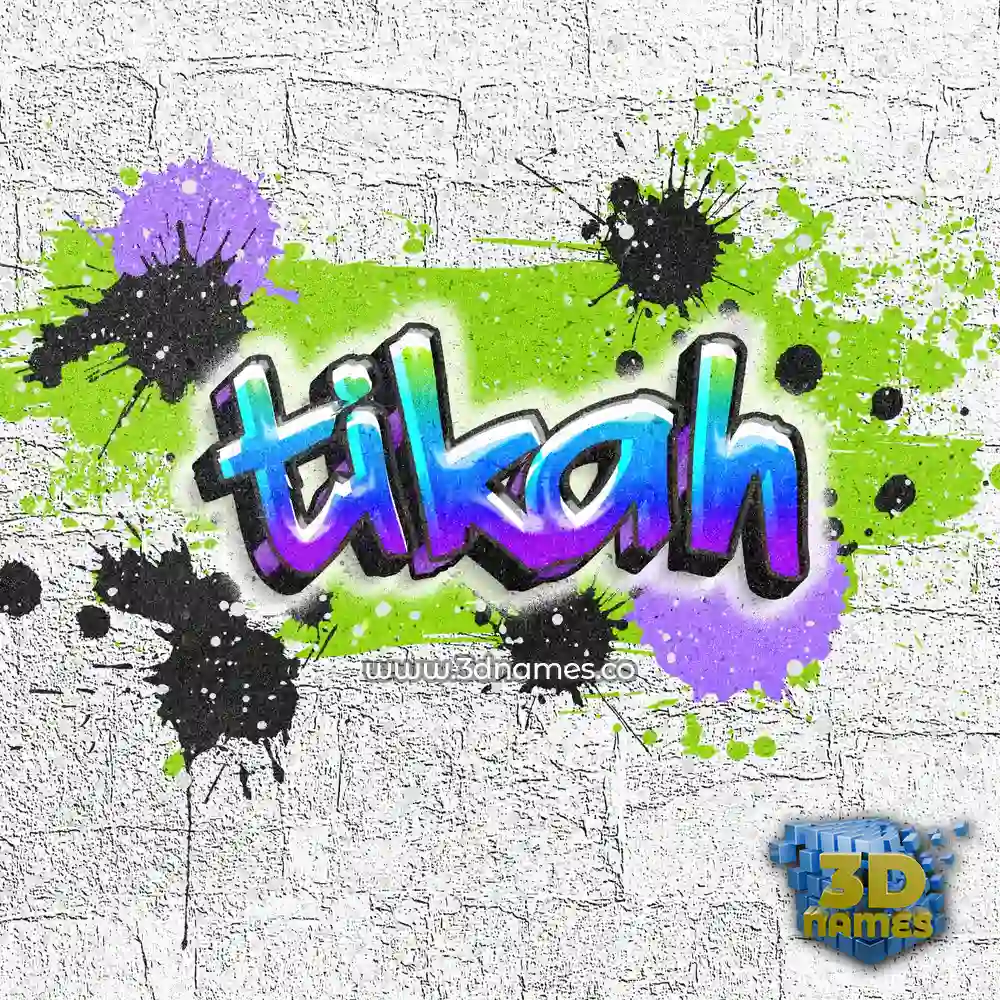 tikah in Graffiti Grunge style - 3D name wallpaper