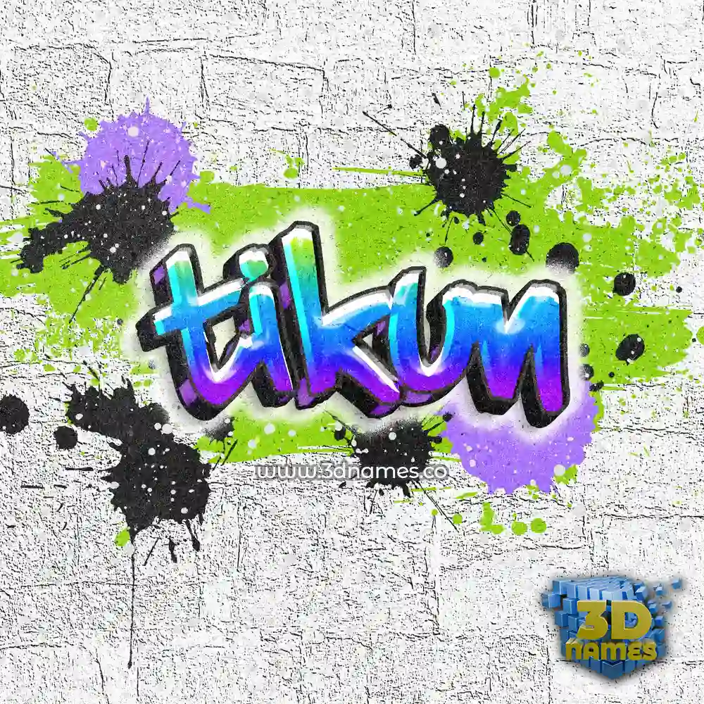 tikun in Graffiti Grunge style - 3D name wallpaper