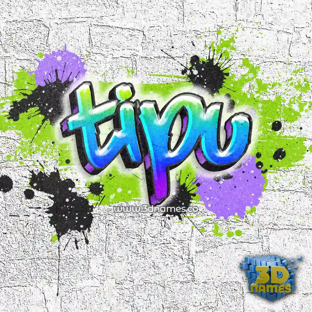 tipu in Graffiti Grunge style - 3D name wallpaper