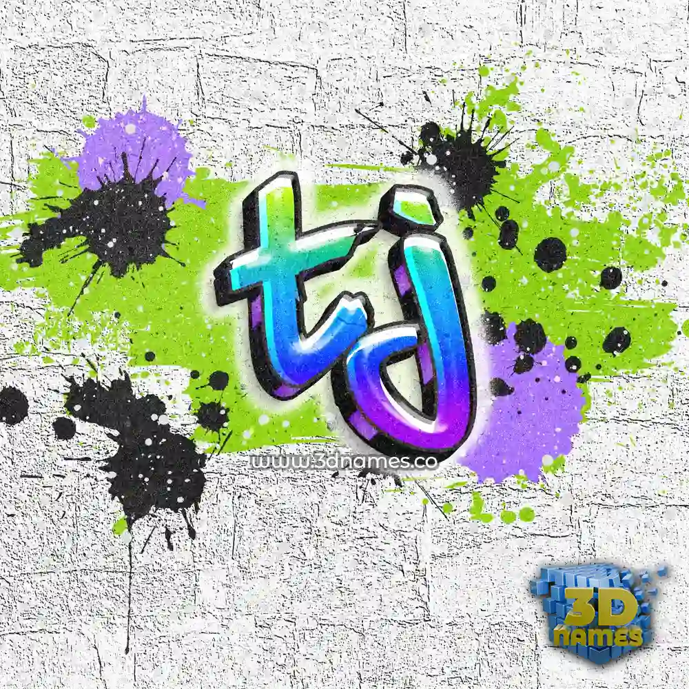 tj in Graffiti Grunge style - 3D name wallpaper