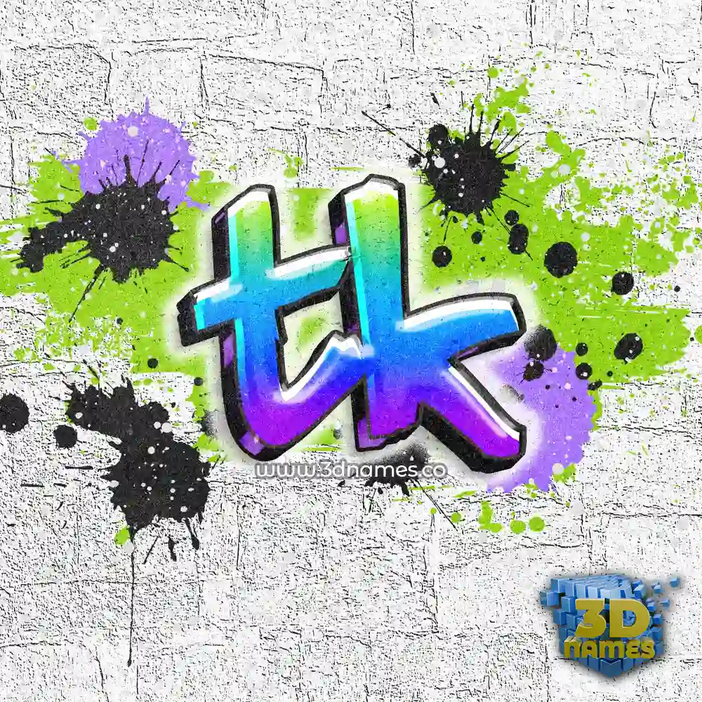 tk in Graffiti Grunge style - 3D name wallpaper