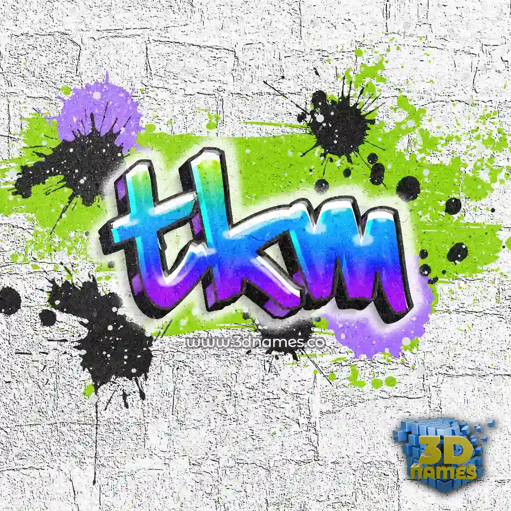 tkm in Graffiti Grunge style - 3D name wallpaper