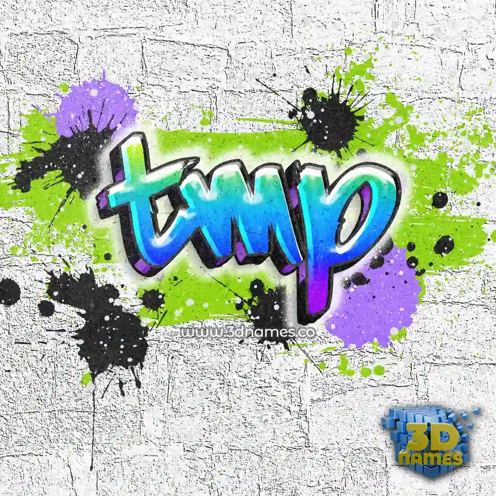 tmp in Graffiti Grunge style - 3D name wallpaper