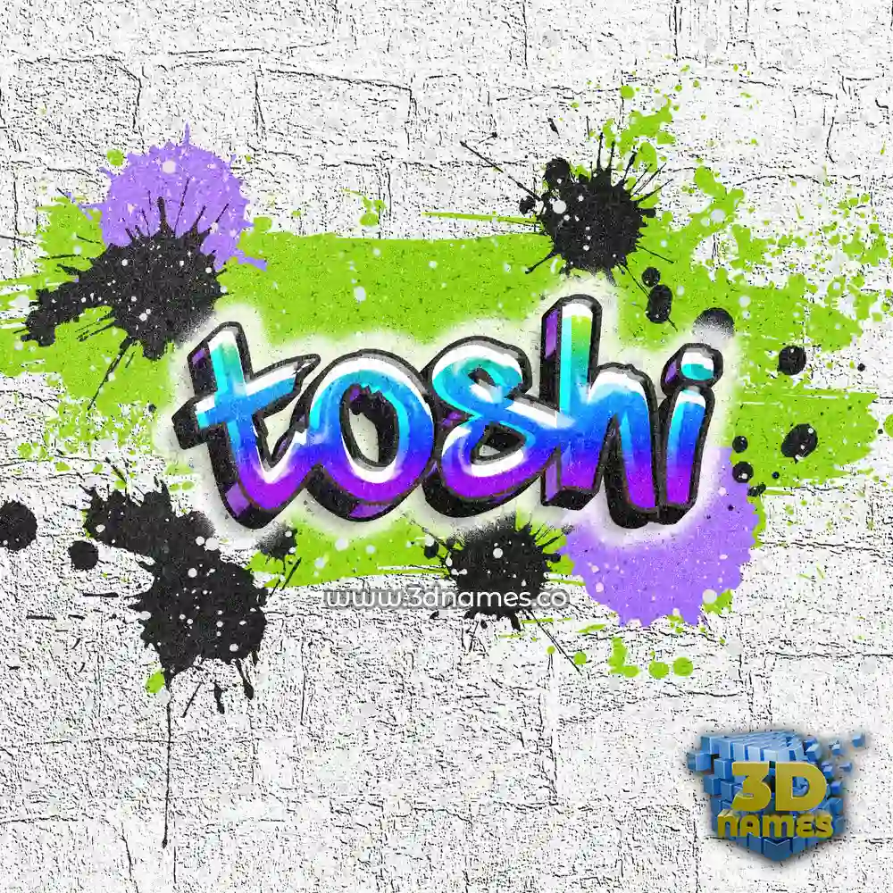 toshi in Graffiti Grunge style - 3D name wallpaper