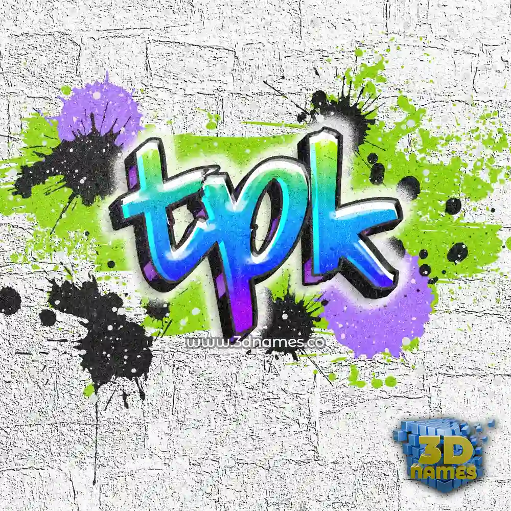 tpk in Graffiti Grunge style - 3D name wallpaper
