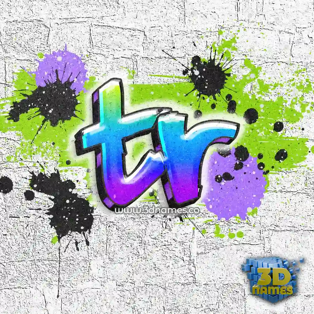 tr in Graffiti Grunge style - 3D name wallpaper