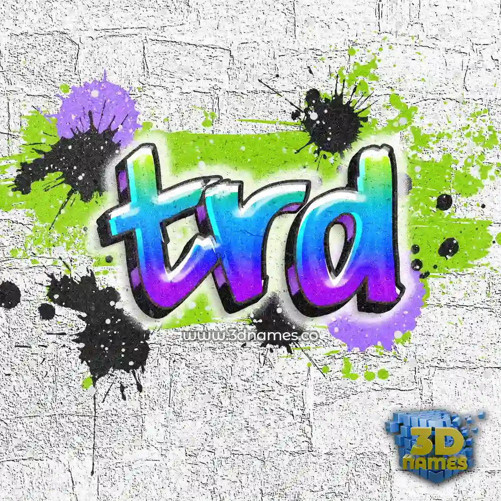 trd in Graffiti Grunge style - 3D name wallpaper