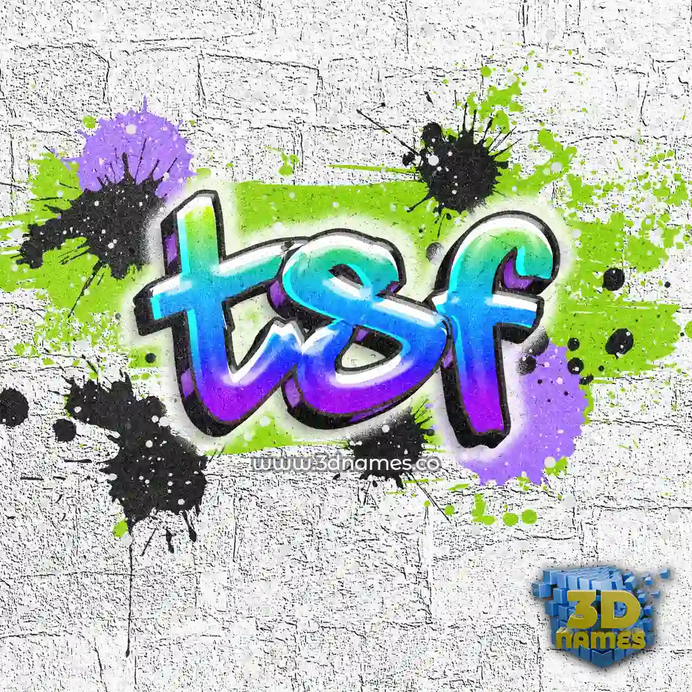 tsf in Graffiti Grunge style - 3D name wallpaper