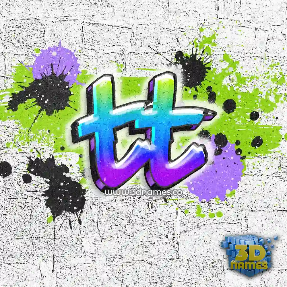 tt in Graffiti Grunge style - 3D name wallpaper