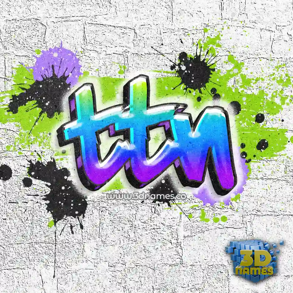 ttn in Graffiti Grunge style - 3D name wallpaper