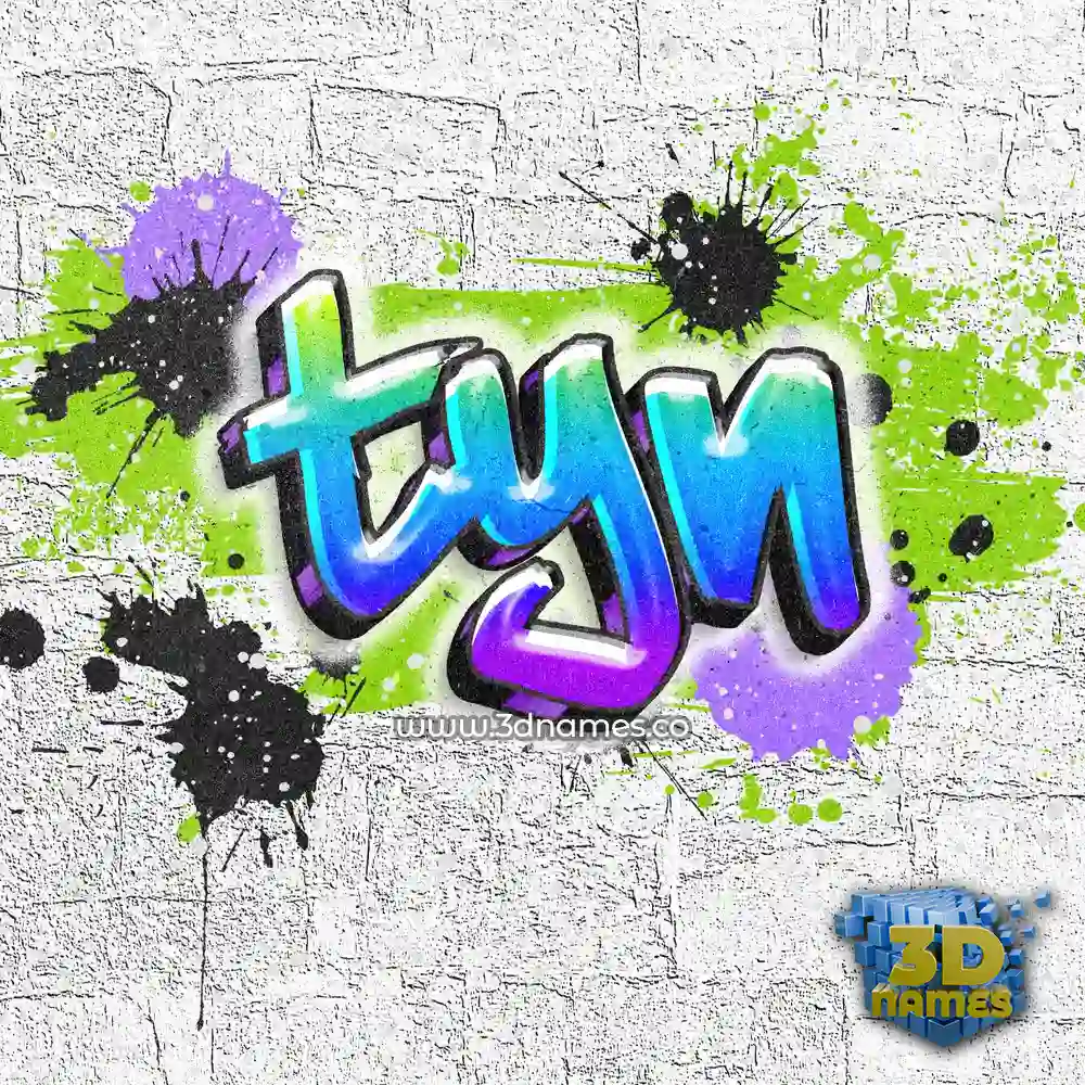 tyn in Graffiti Grunge style - 3D name wallpaper