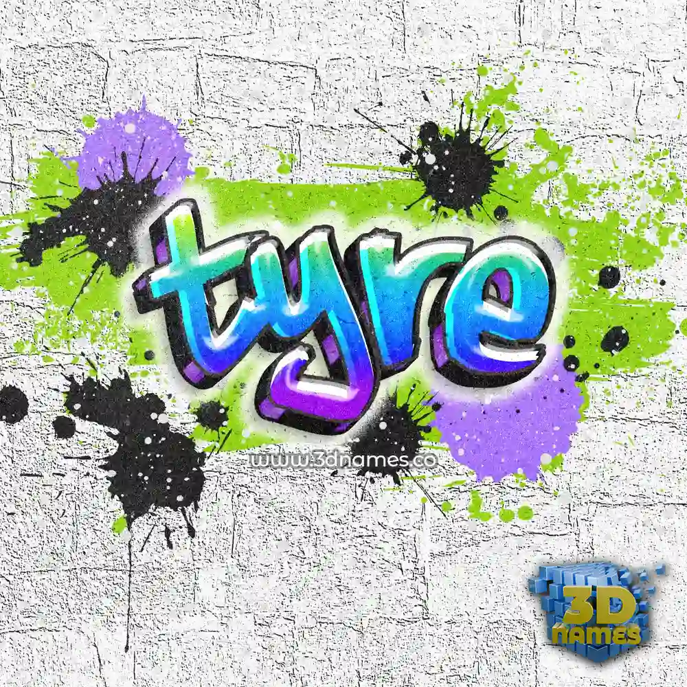 tyre in Graffiti Grunge style - 3D name wallpaper