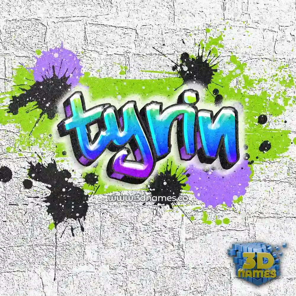 tyrin in Graffiti Grunge style - 3D name wallpaper