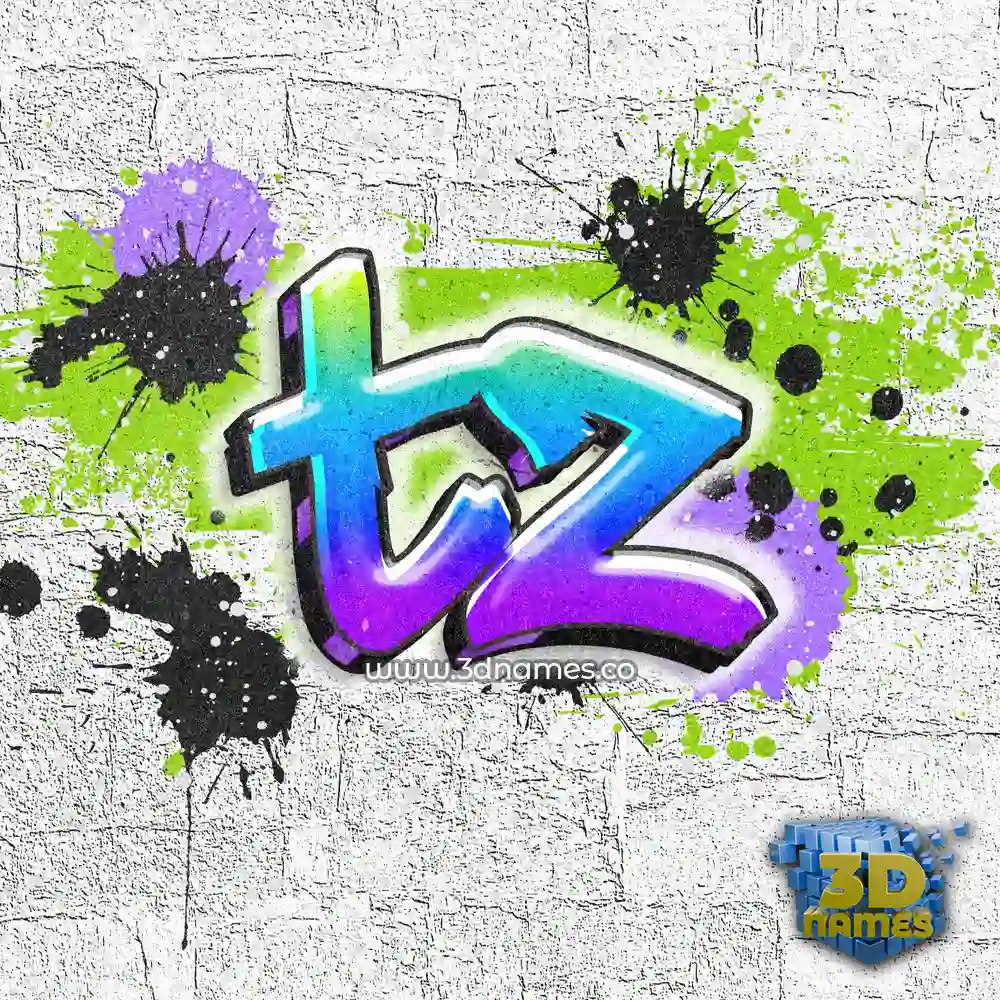tz in Graffiti Grunge style - 3D name wallpaper