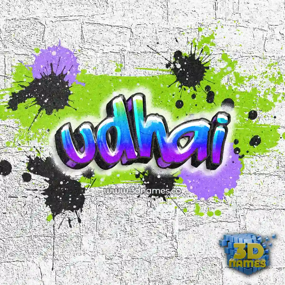 udhai in Graffiti Grunge style - 3D name wallpaper