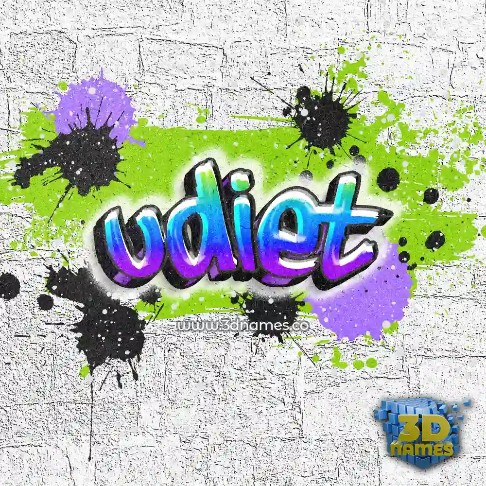 udiet in Graffiti Grunge style - 3D name wallpaper
