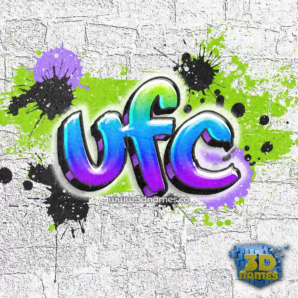 ufc in Graffiti Grunge style - 3D name wallpaper