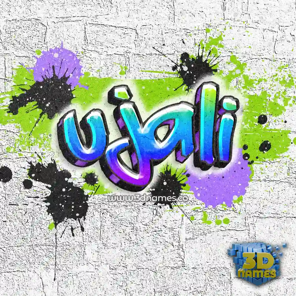 ujali in Graffiti Grunge style - 3D name wallpaper