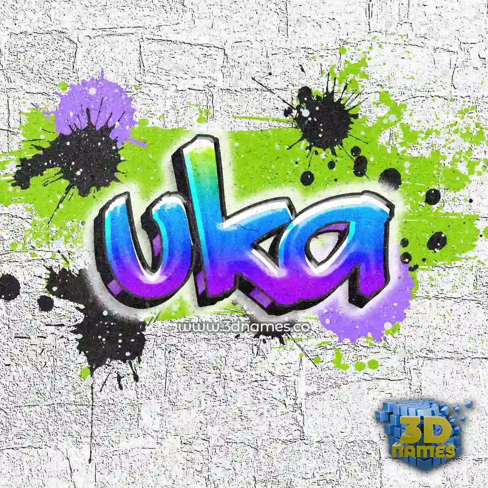 uka in Graffiti Grunge style - 3D name wallpaper