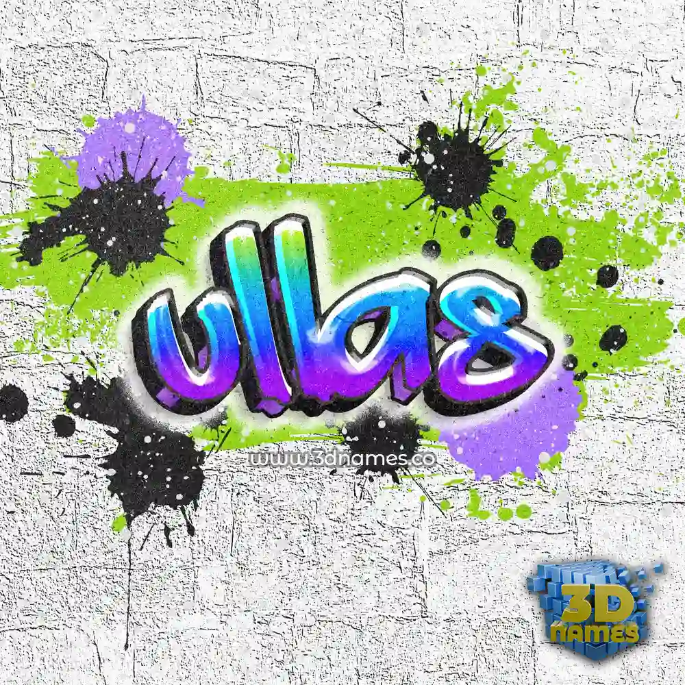 ullas in Graffiti Grunge style - 3D name wallpaper