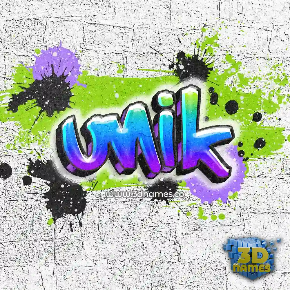 unik in Graffiti Grunge style - 3D name wallpaper