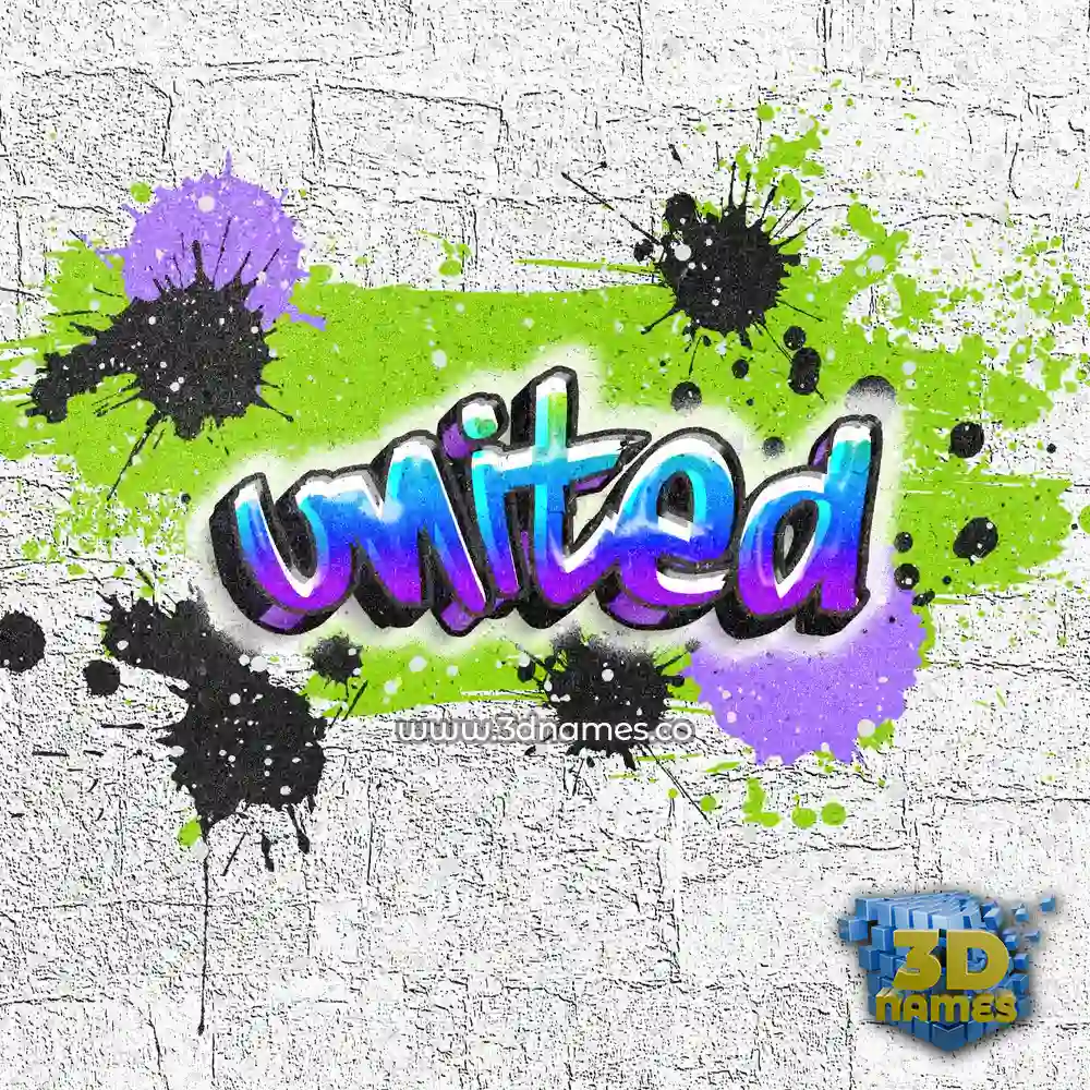 united in Graffiti Grunge style - 3D name wallpaper