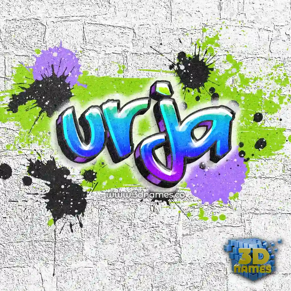 urja in Graffiti Grunge style - 3D name wallpaper