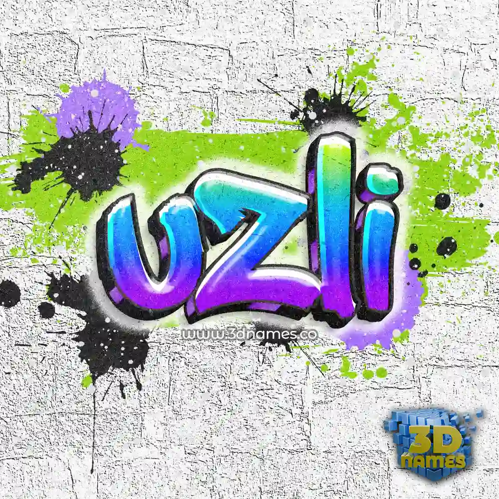 uzli in Graffiti Grunge style - 3D name wallpaper